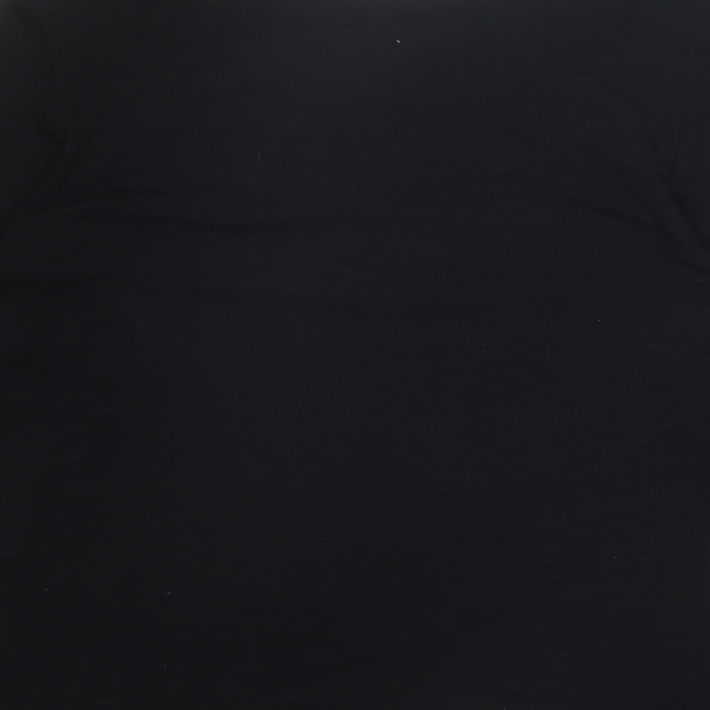 St Michael Womens Black Viscose Basic Blouse Size 12 Boat Neck