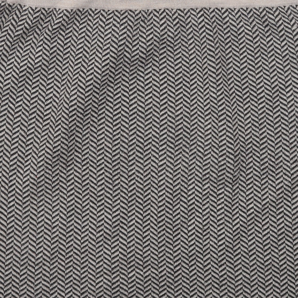 Adrienne Vittadini Womens Brown Herringbone Acrylic Straight & Pencil Skirt Size L