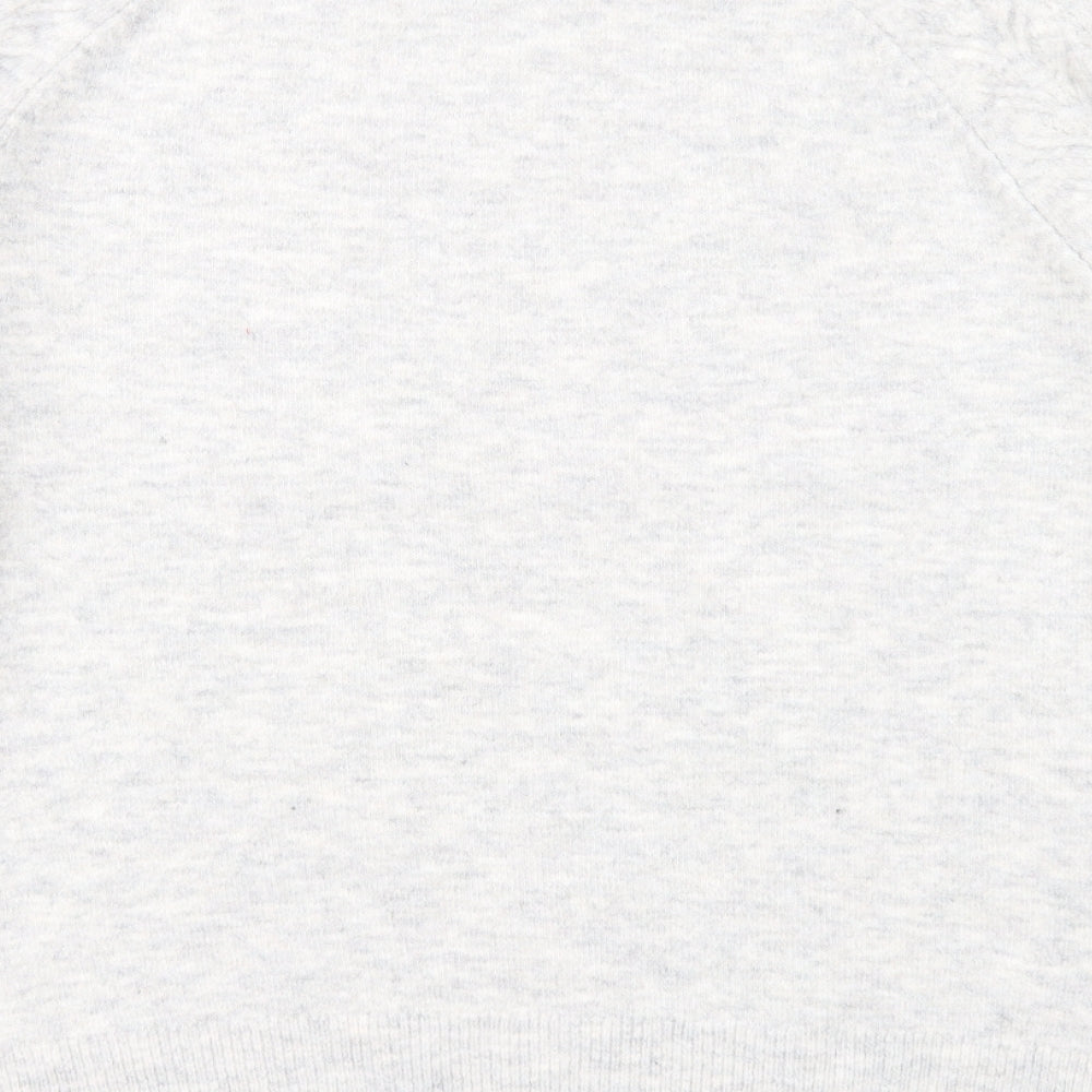 Marks & Spencer Womens Grey Round Neck Acrylic Pullover Jumper Size L