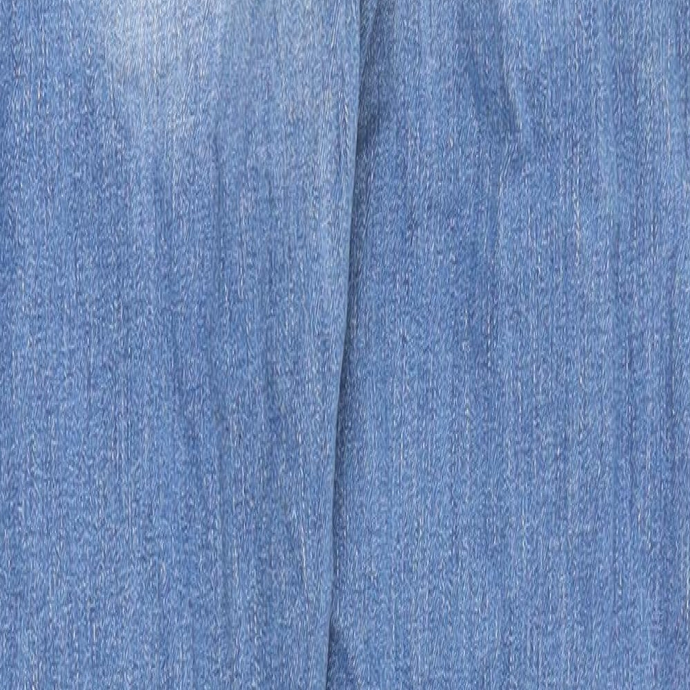 Womens Blue Cotton Skinny Jeans Size 26 in Slim Zip