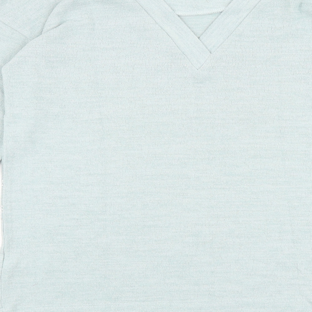 NEXT Womens Blue Viscose Basic T-Shirt Size 10 Scoop Neck