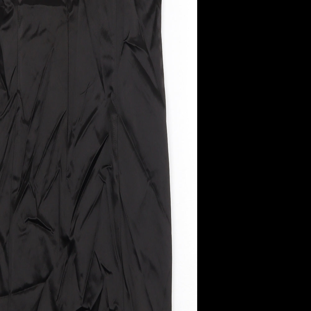 Wallis Womens Black Polyester Shift Size 12 Boat Neck Zip