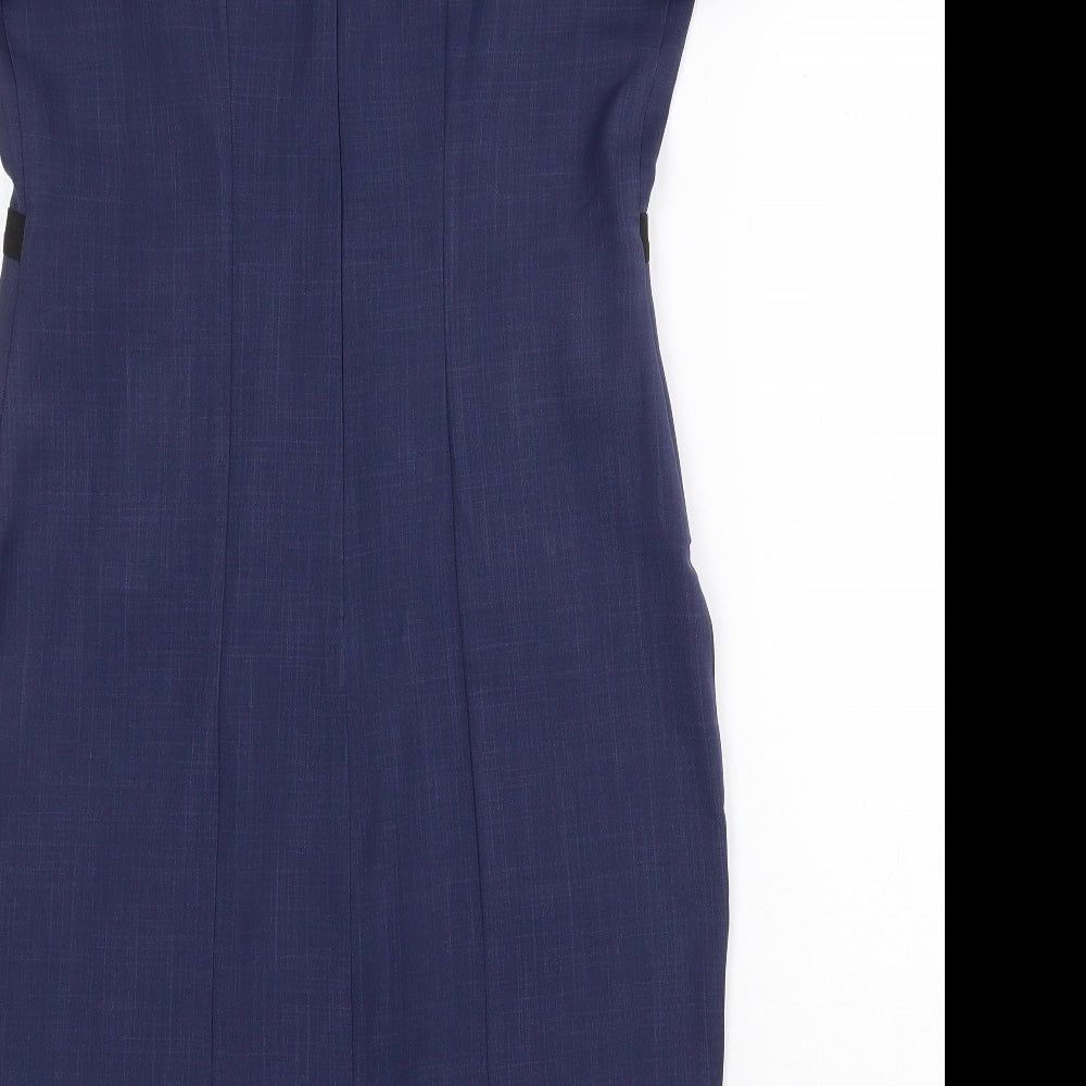 Florenceroby Womens Blue Polyester A-Line Size 10 Round Neck Zip