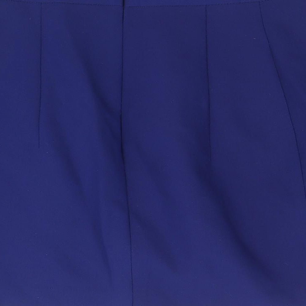 Zara Womens Blue Polyester Straight & Pencil Skirt Size XS Zip