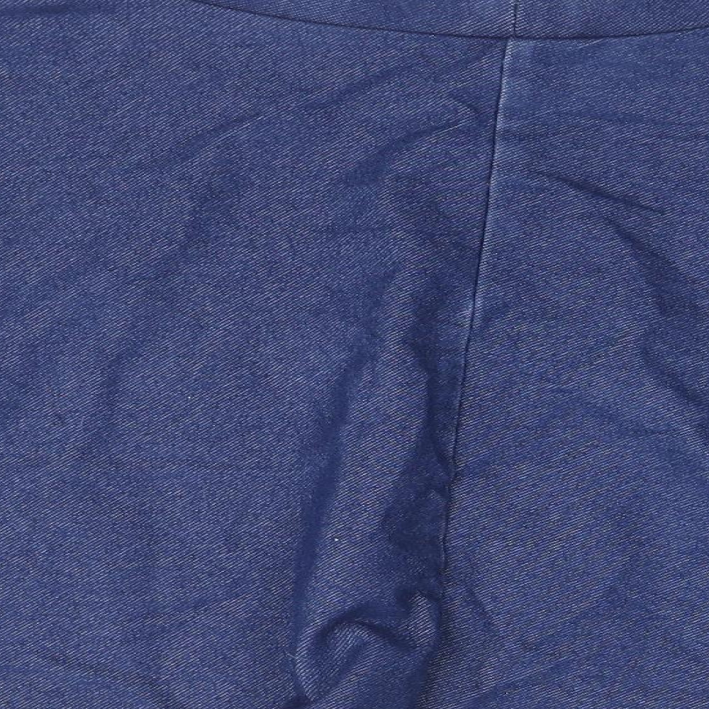 Topshop Womens Blue Cotton Skater Skirt Size 6