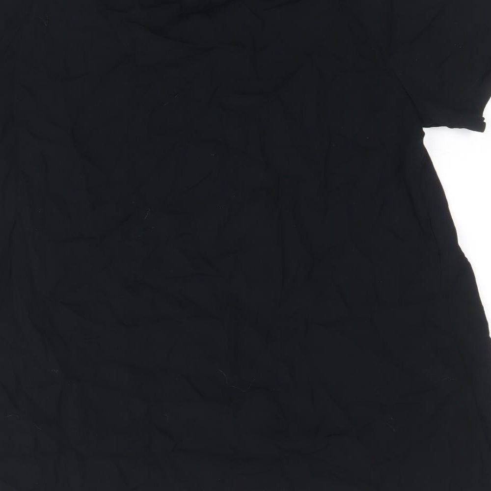 Wallis Womens Black Viscose Basic T-Shirt Size S Round Neck
