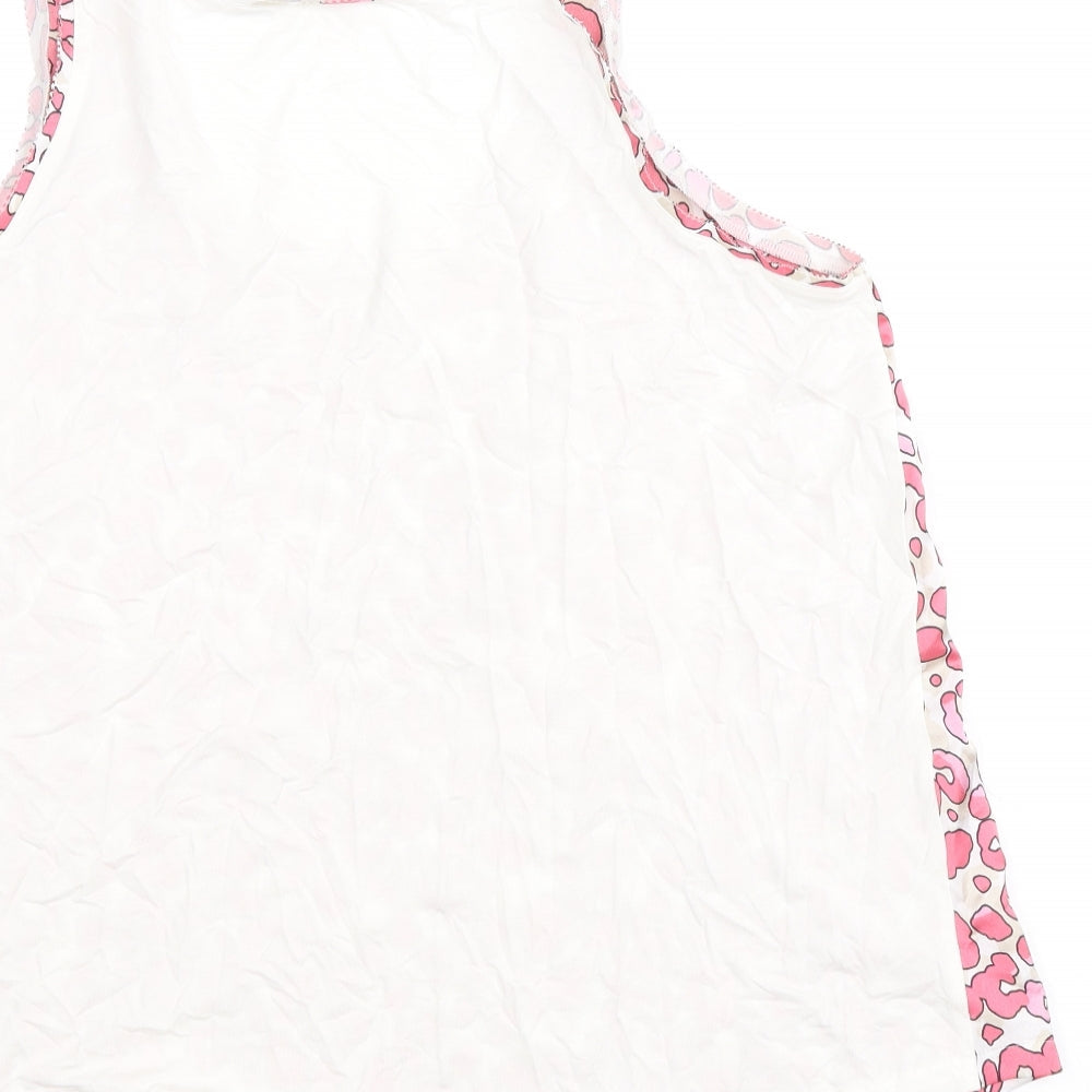 Marks & Spencer Womens Pink Animal Print Polyester Basic Tank Size 8 Scoop Neck - Leopard Print