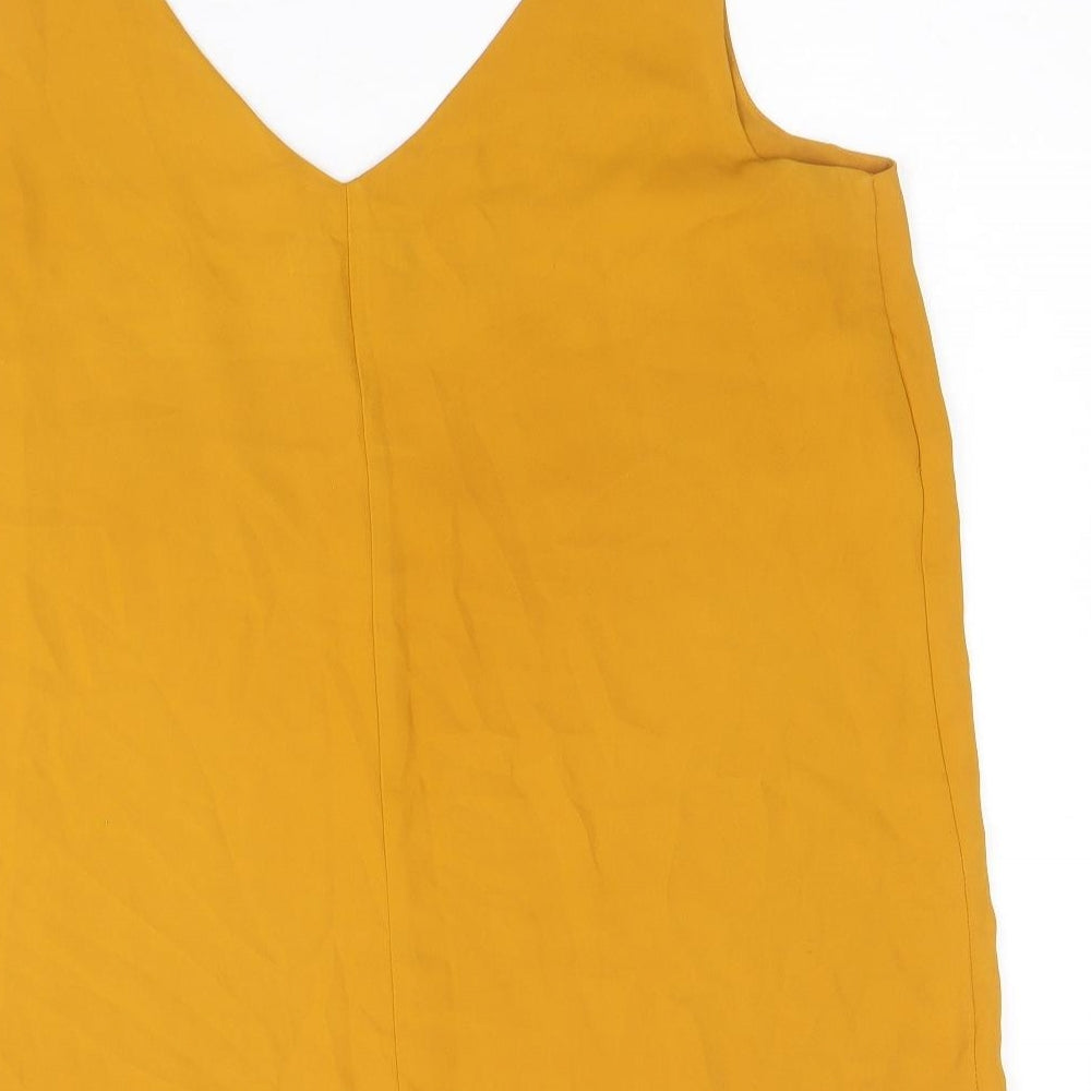 Papaya Womens Yellow Polyester Basic Tank Size 10 V-Neck