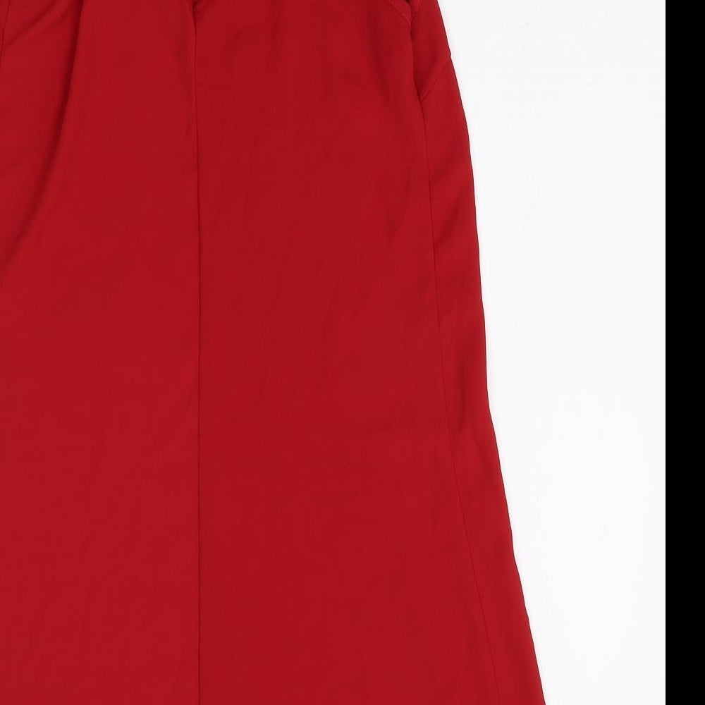 New Look Womens Red Polyester Slip Dress Size 6 V-Neck Pullover