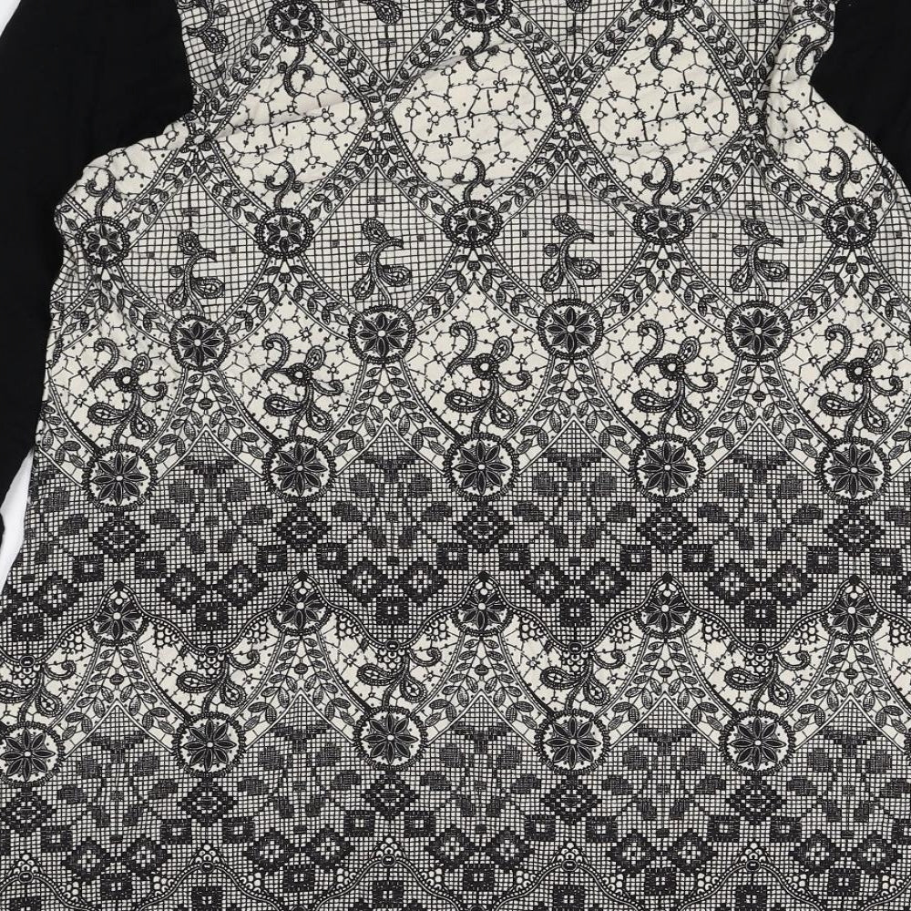Marks & Spencer Womens Multicoloured Geometric Viscose Shift Size 16 Boat Neck Pullover