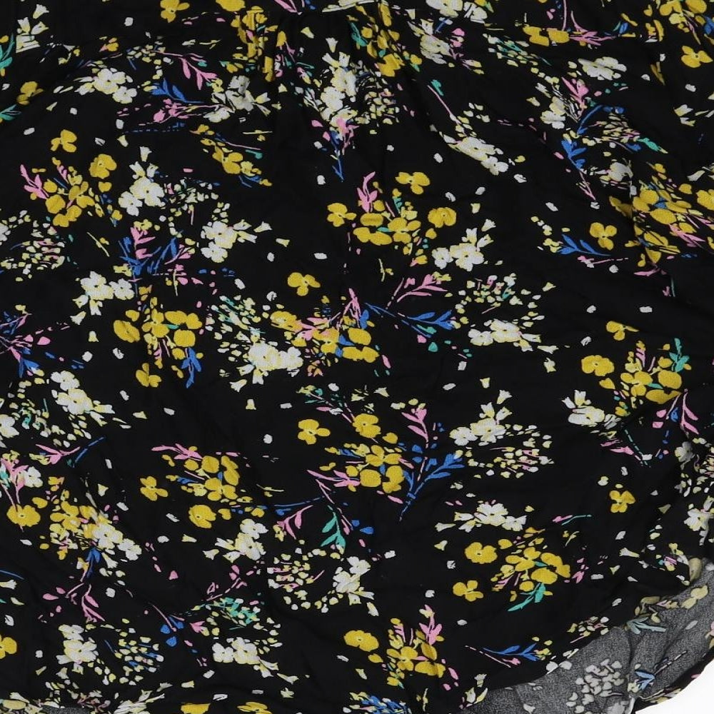 Marks & Spencer Womens Multicoloured Floral Viscose Basic Button-Up Size 8 Round Neck