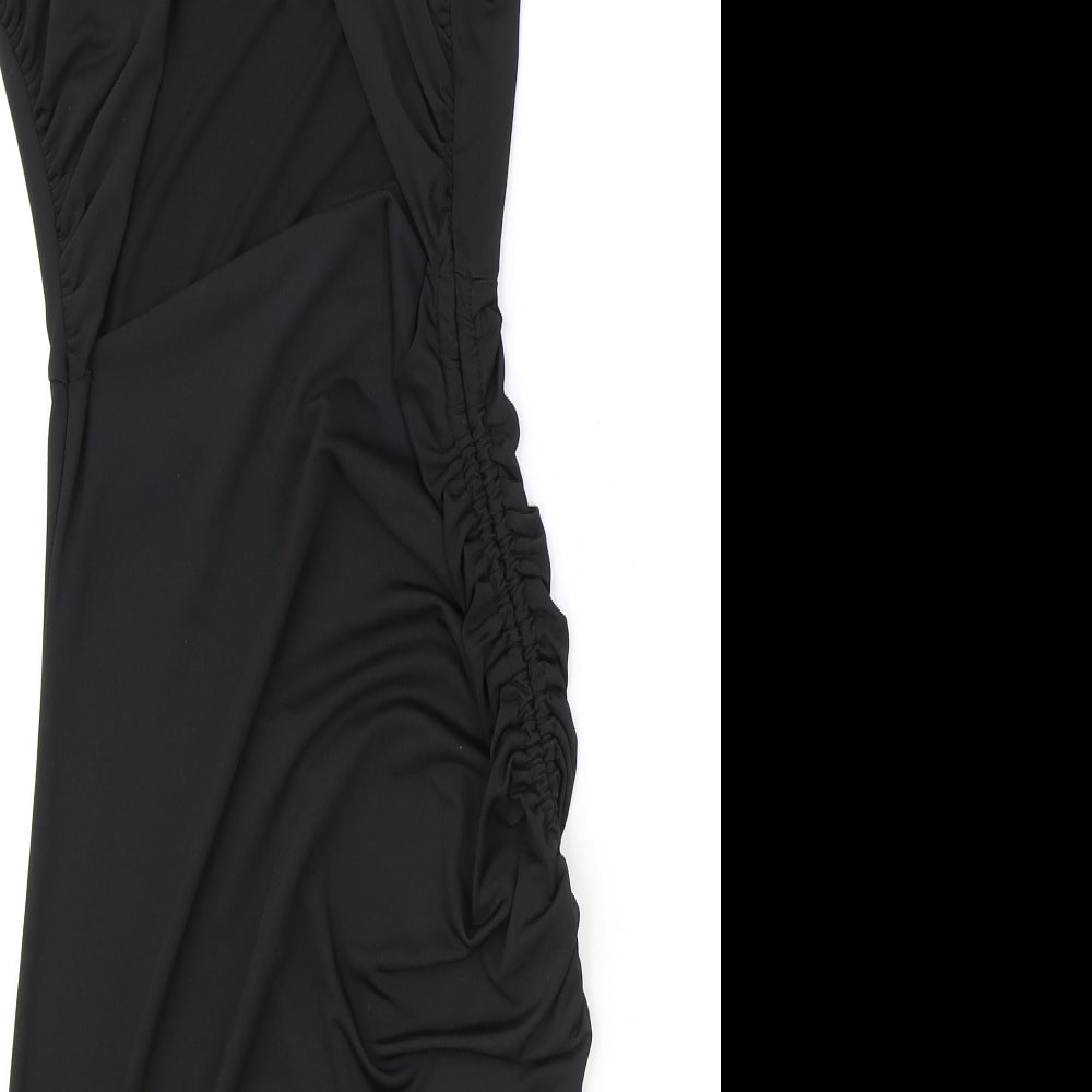 D&M Womens Black Polyester Mini Size S Halter Pullover