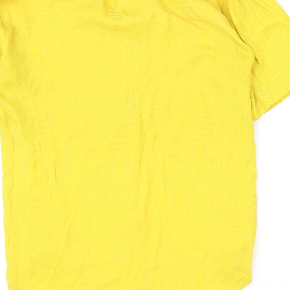 NEXT Womens Yellow Polyester Basic Blouse Size 18 Boat Neck