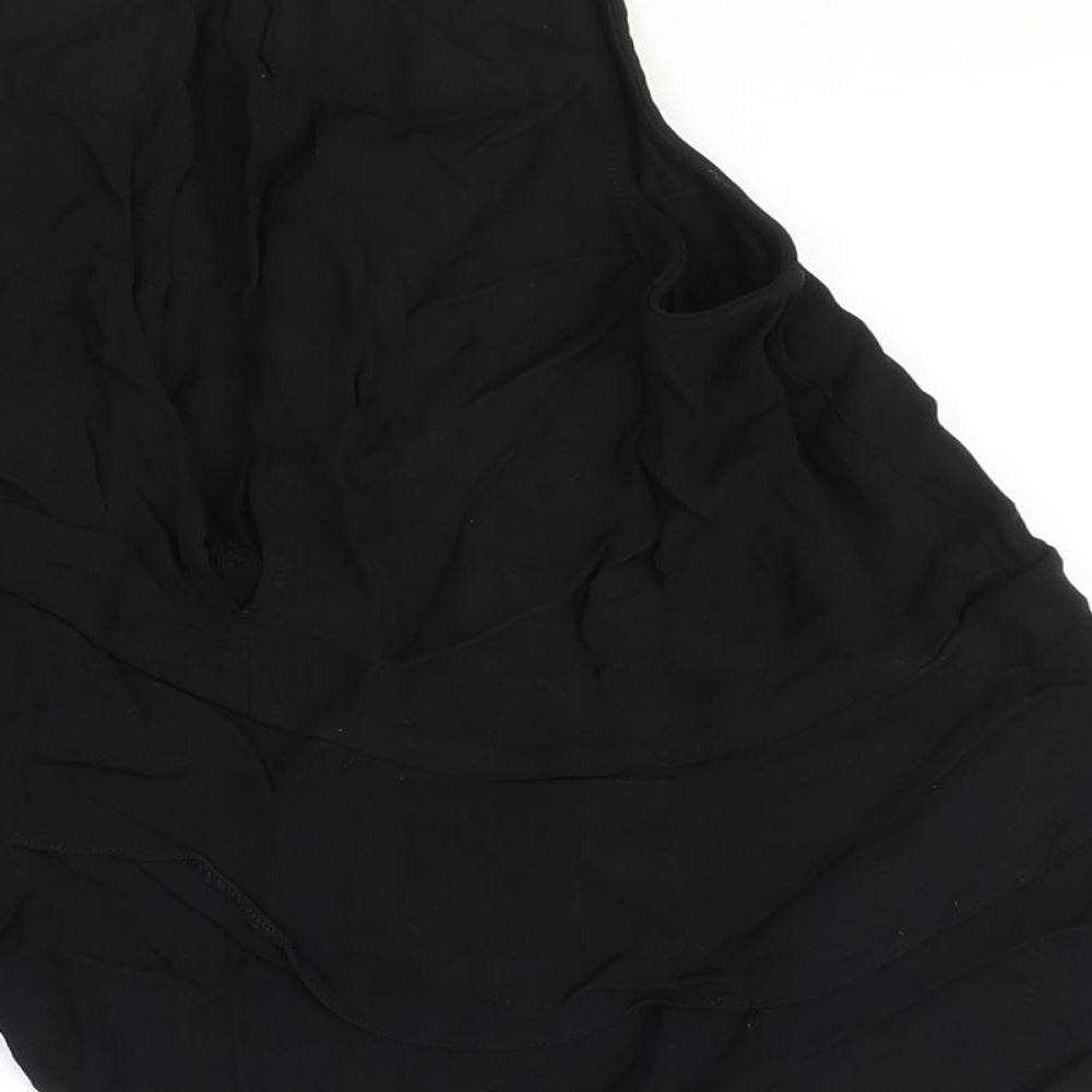 H&M Womens Black Viscose Basic Tank Size 8 Scoop Neck - Asymmetric