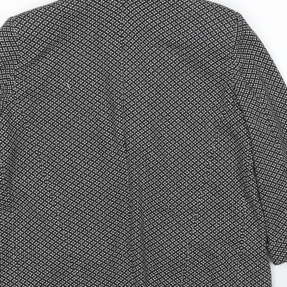 Topshop Womens Black Geometric Jacket Blazer Size 8