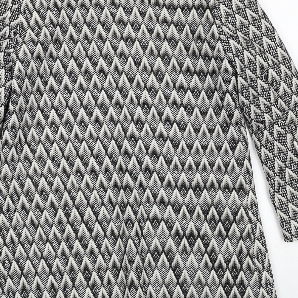 H&M Womens Black Geometric Jacket Blazer Size 8