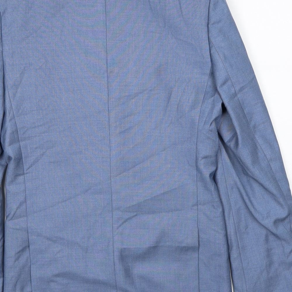 Cedarwood State Mens Blue Polyester Jacket Suit Jacket Size 36 Regular