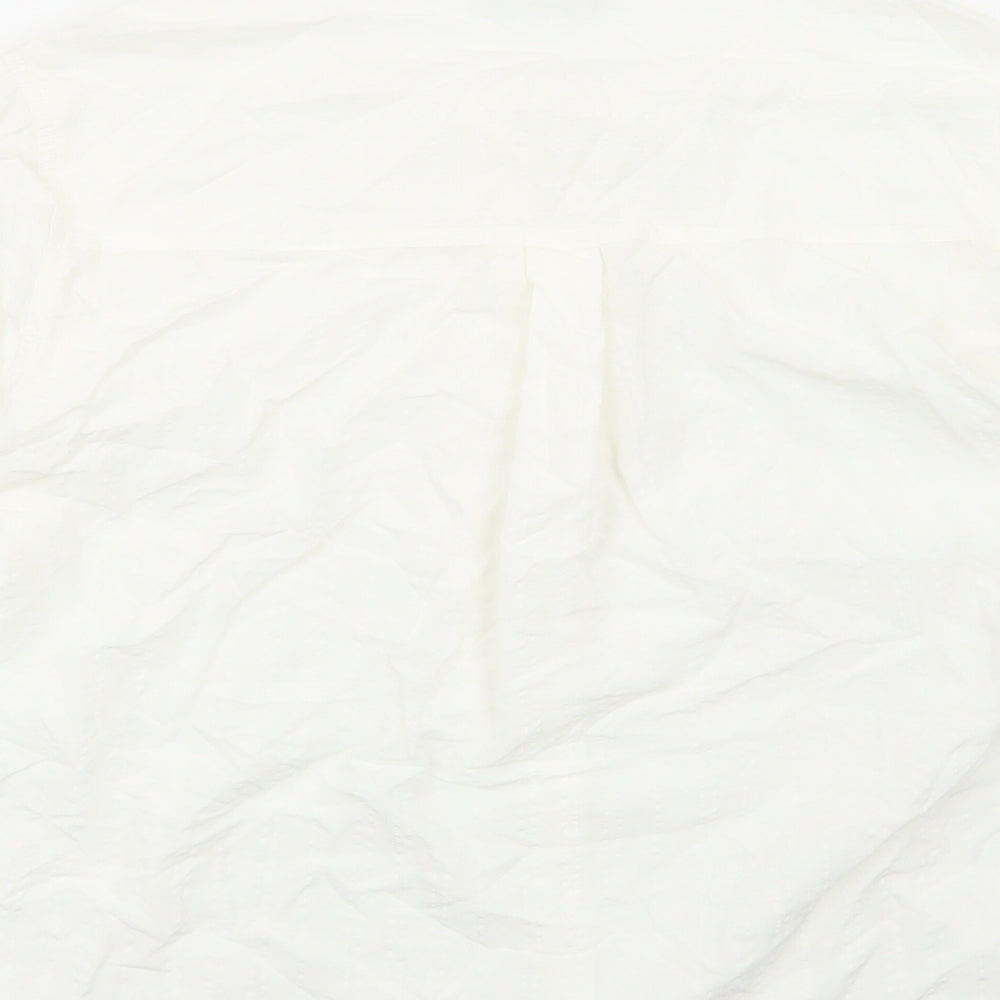 Marks & Spencer Womens White Modal Basic Button-Up Size 16 Round Neck