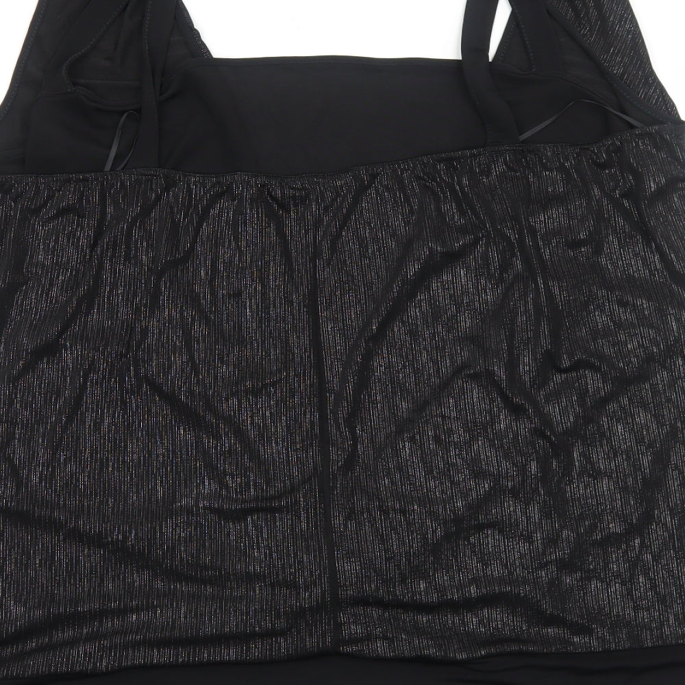 Yours Womens Black Polyamide Basic Blouse Size L Halter - Ruched Front