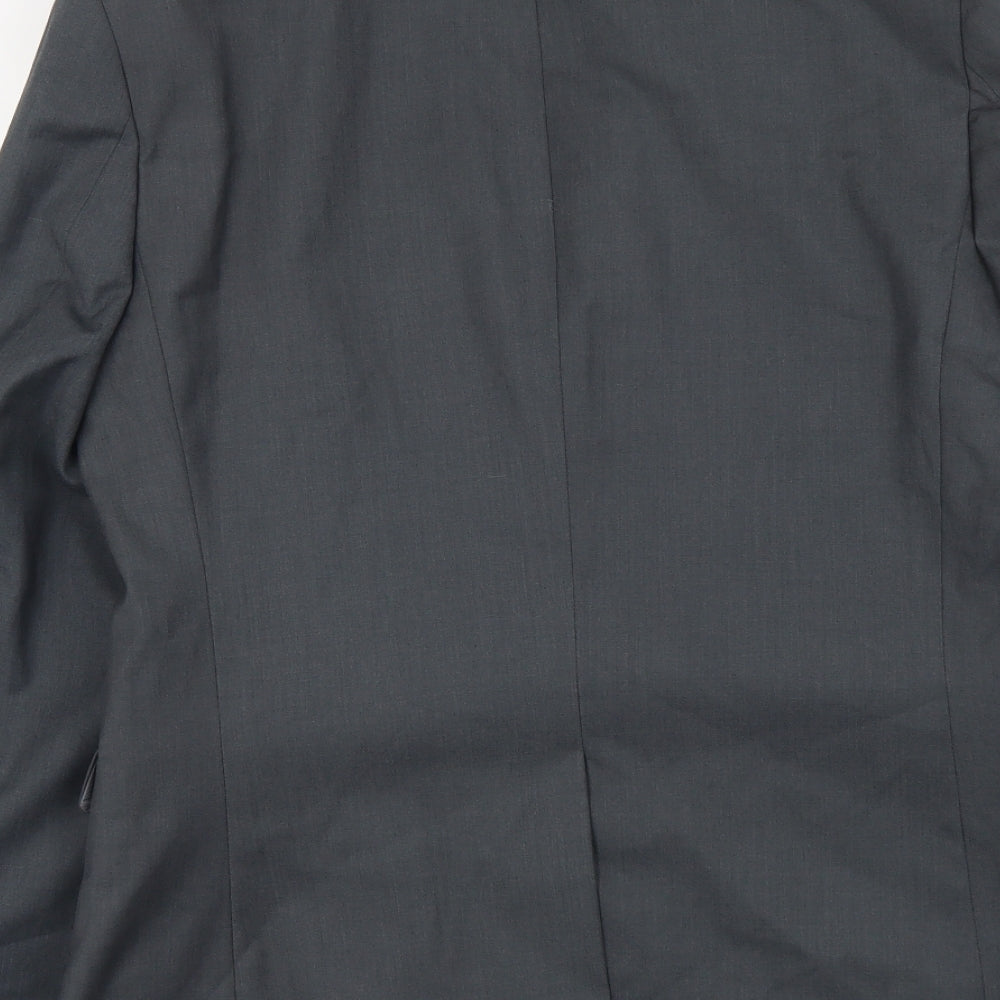 Topman Mens Grey Polyester Jacket Suit Jacket Size L Regular
