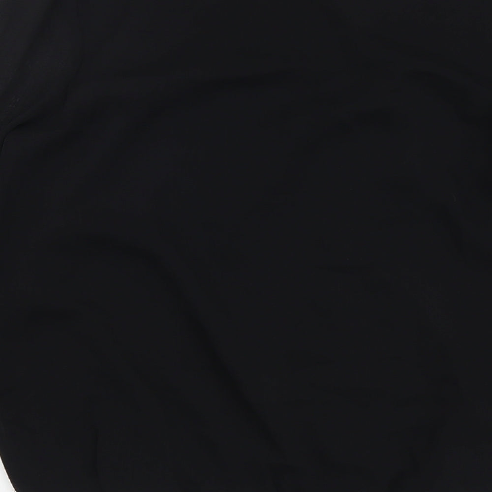 Papaya Womens Black Polyester Basic Blouse Size 12 Boat Neck