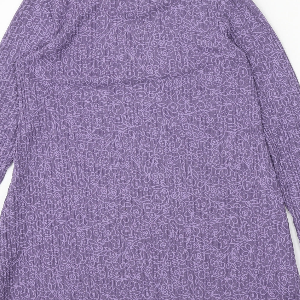 Marks & Spencer Womens Purple Polyester Trapeze & Swing Size 10 Round Neck Pullover