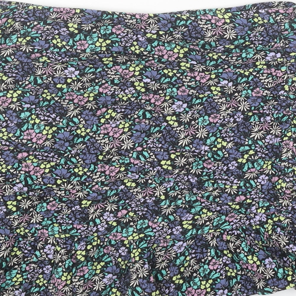 Marks & Spencer Girls Multicoloured Geometric Viscose A-Line Skirt Size 10-11 Years Regular Zip