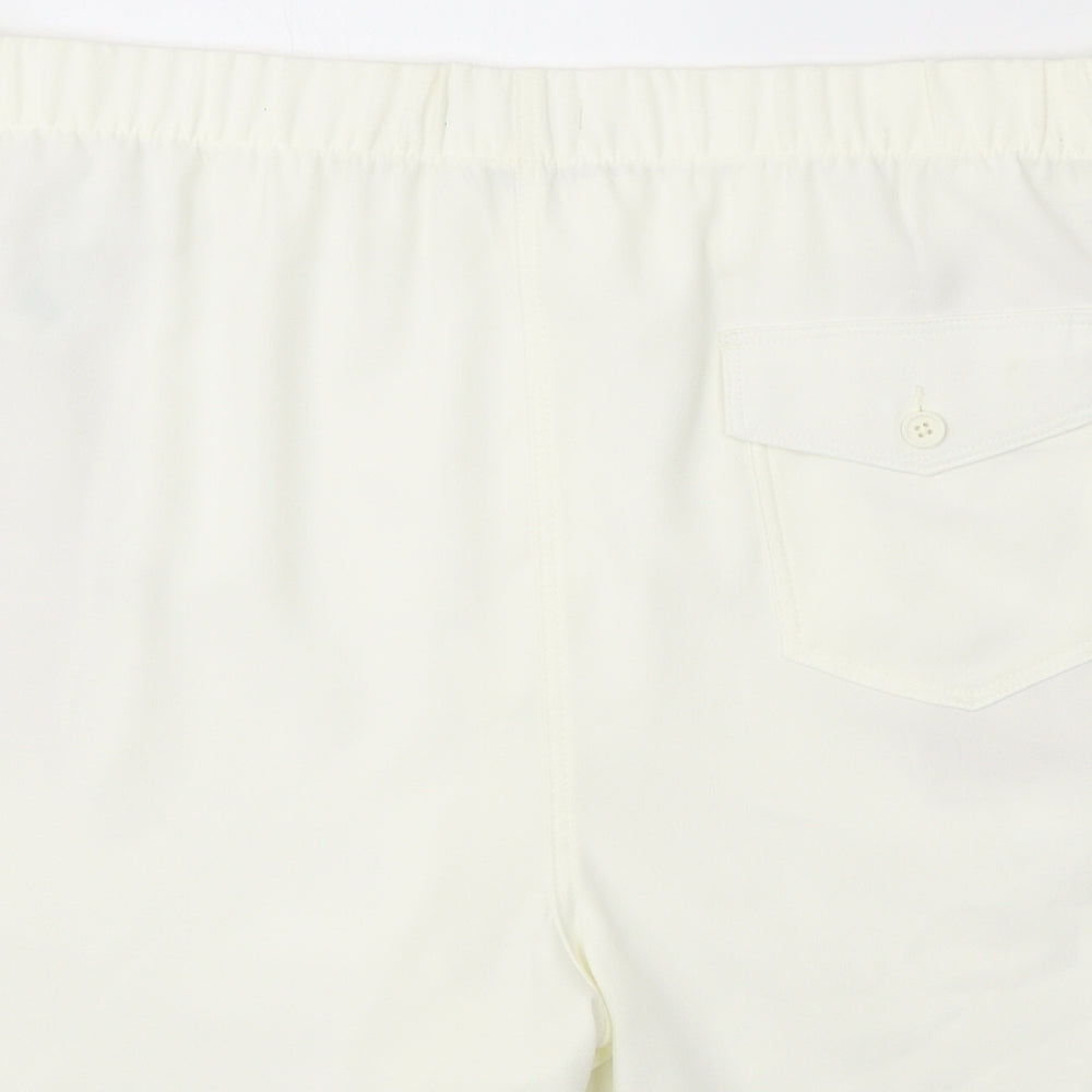 Marks & Spencer Womens White Polyester Basic Shorts Size 22 Regular Pull On
