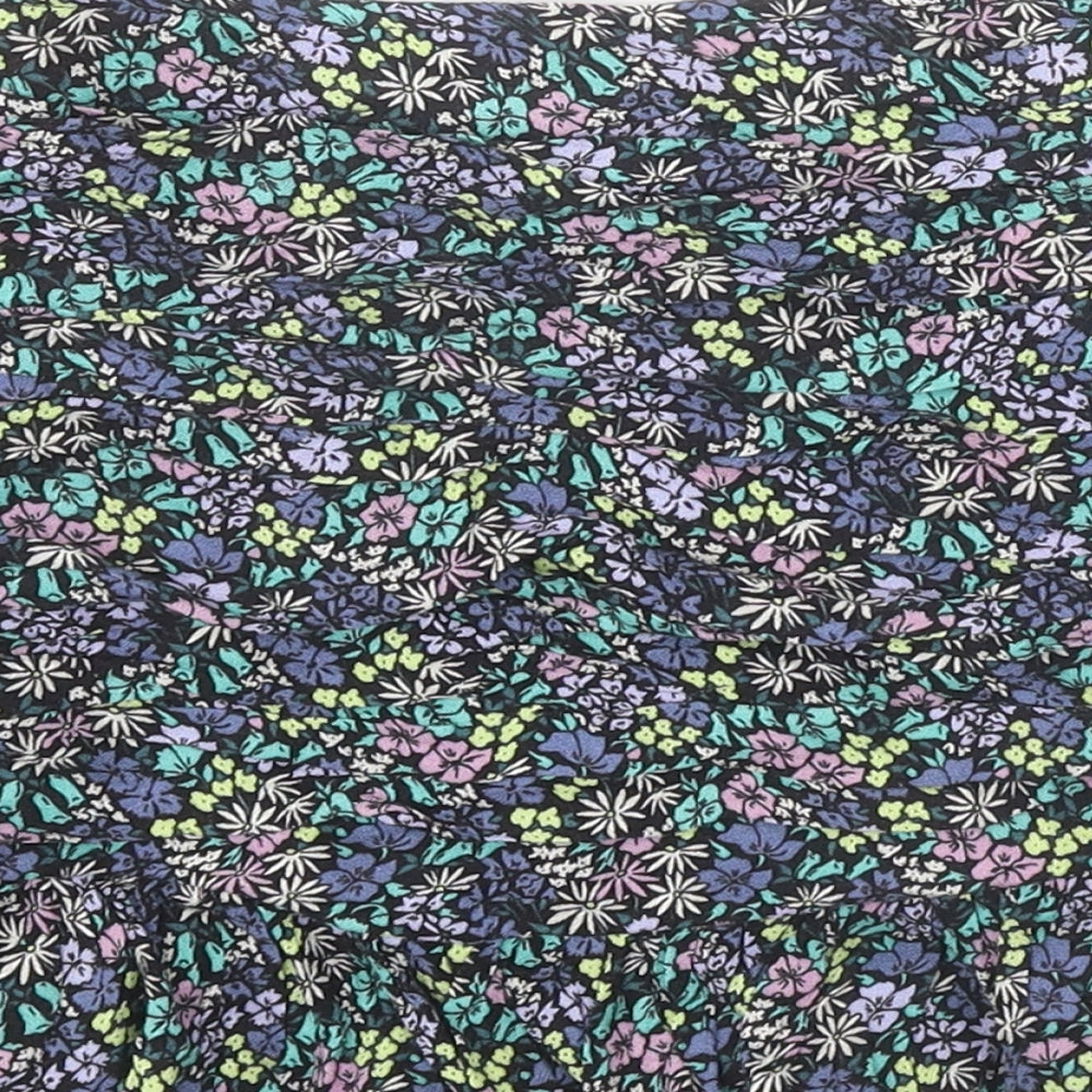 Marks & Spencer Girls Multicoloured Geometric Viscose A-Line Skirt Size 7-8 Years Regular Zip