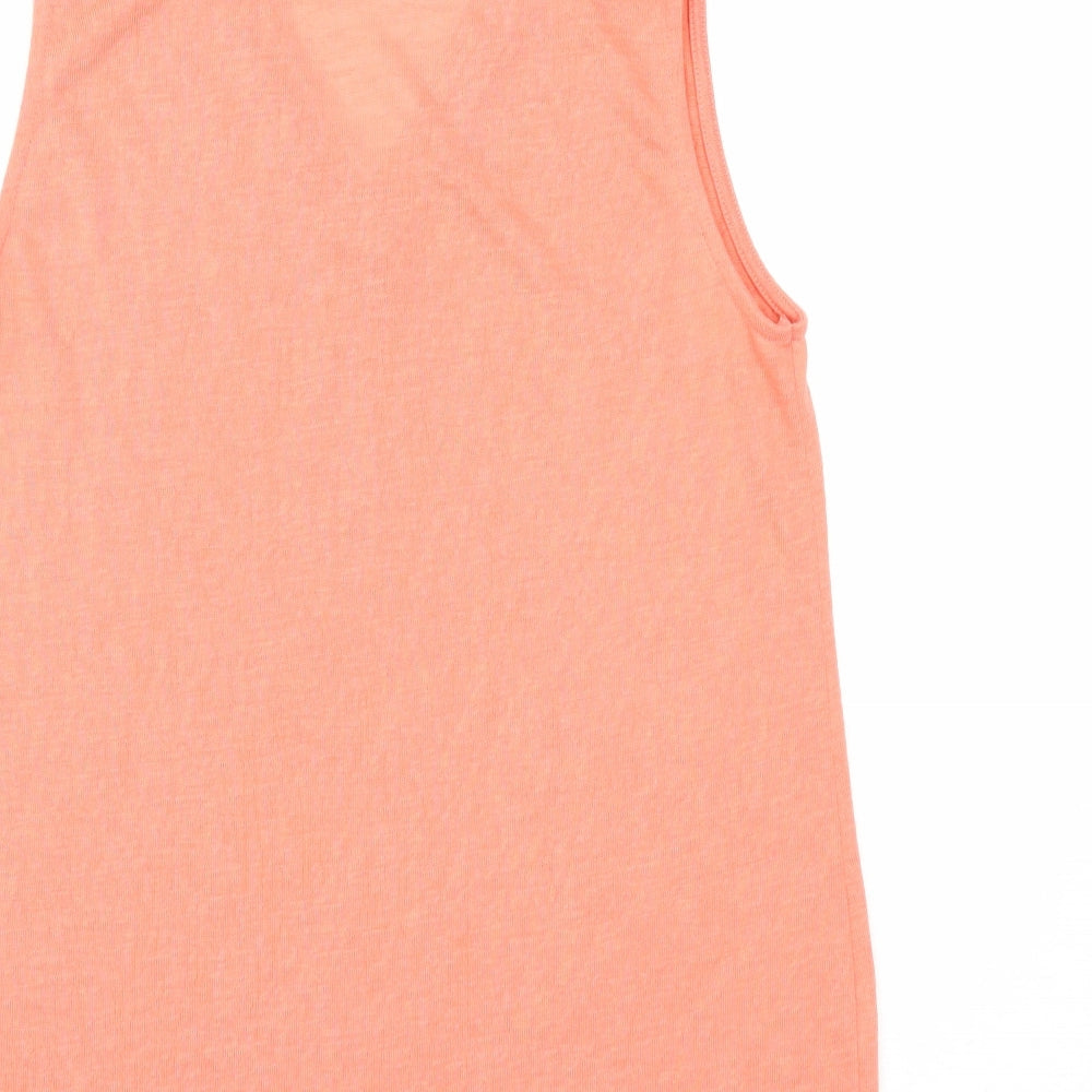 Bonmarché Womens Orange Polyester Basic Tank Size 12 V-Neck