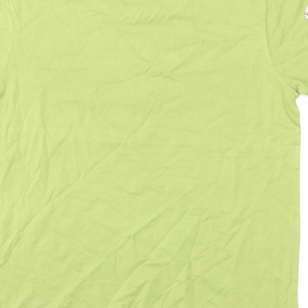 Next Boys Green Cotton Basic T-Shirt Size 11 Years Round Neck Pullover - Dinosaur