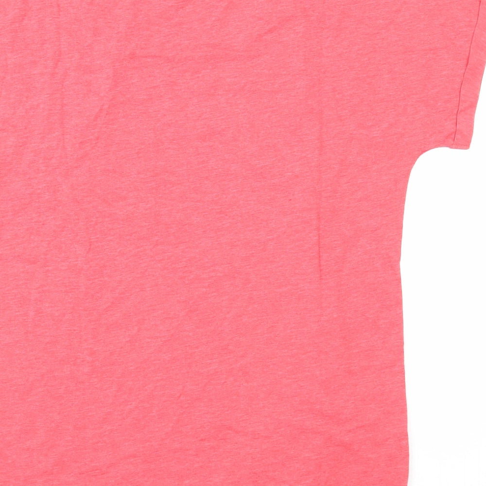 Warehouse Womens Red Polyester Basic T-Shirt Size 8 Round Neck