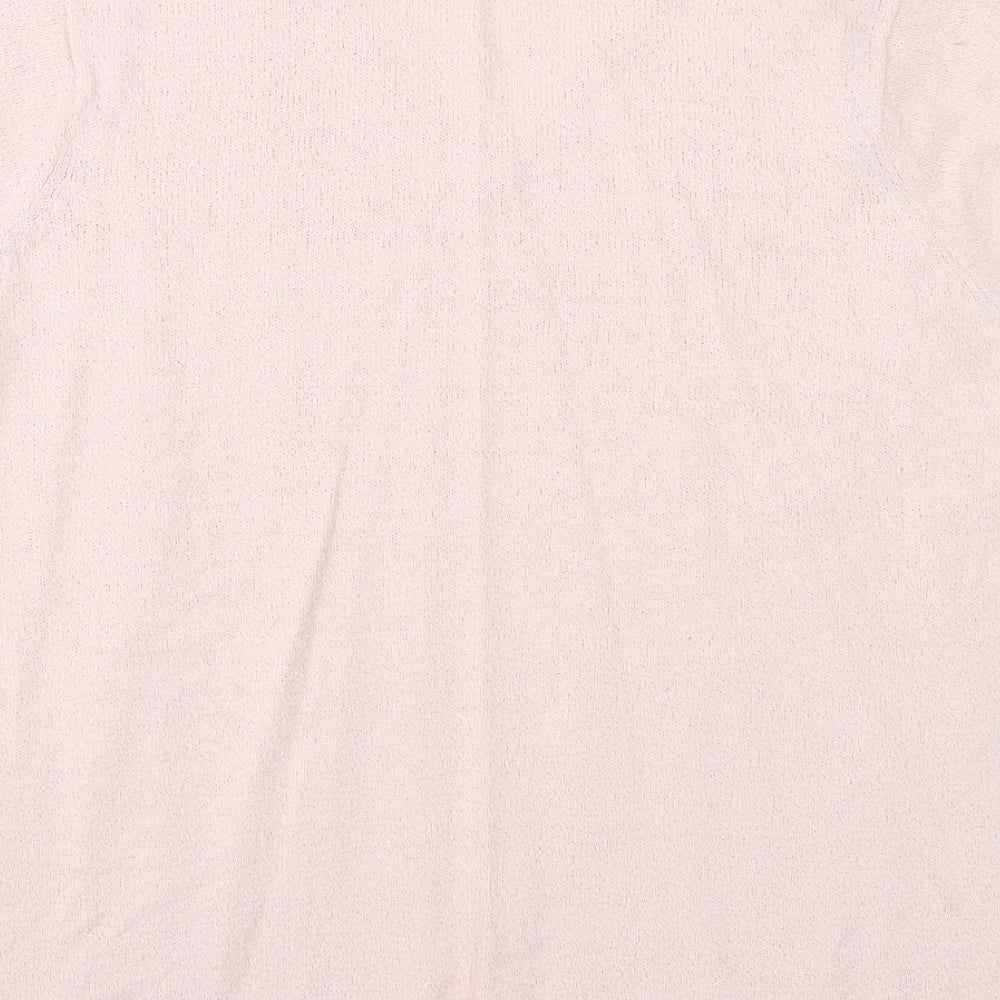Berkertex Womens Pink V-Neck Geometric Acrylic Pullover Jumper Size 18