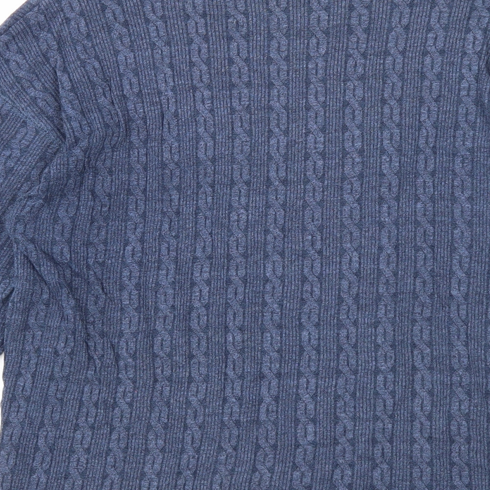 NEXT Womens Blue Polyester Basic Blouse Size S Scoop Neck