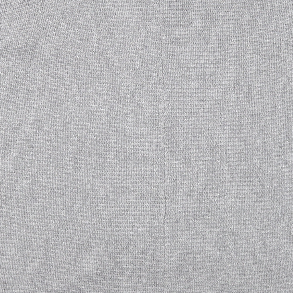 Nine Womens Grey Mock Neck Acrylic Pullover Jumper Size 12