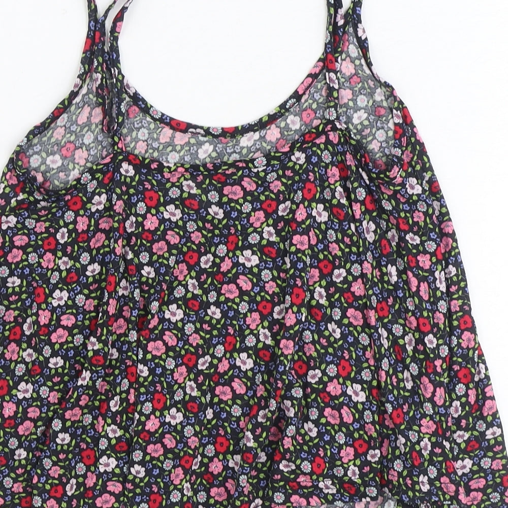 Divided by H&M Womens Multicoloured Floral Viscose Basic Tank Size 8 Scoop Neck