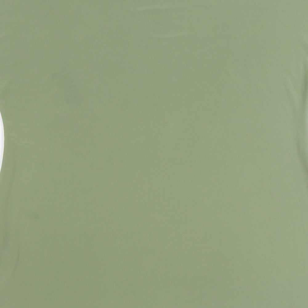 Saloos Womens Green Polyester Basic T-Shirt Size 12 Round Neck