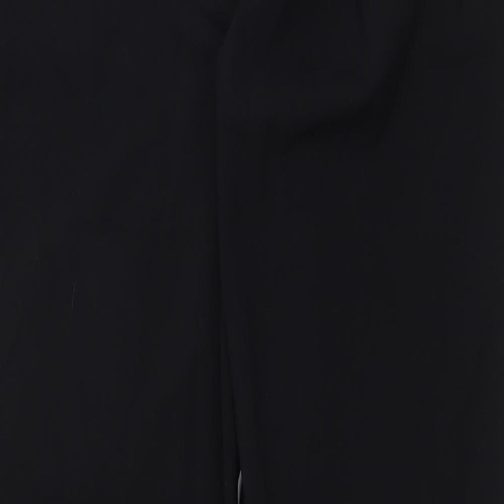 Marks & Spencer Womens Black Polyester Trousers Size 16 Regular Zip