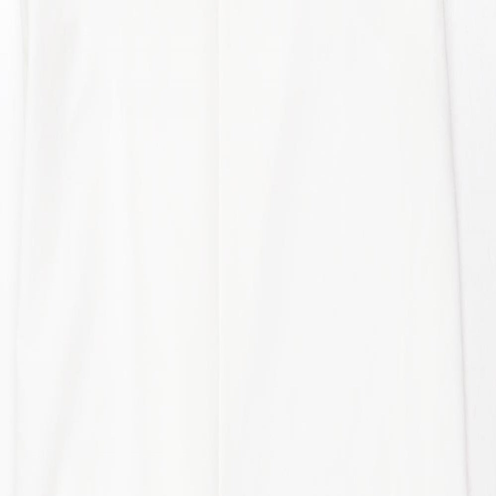 Zara Womens White Polyester Sheath Size S Round Neck Pullover