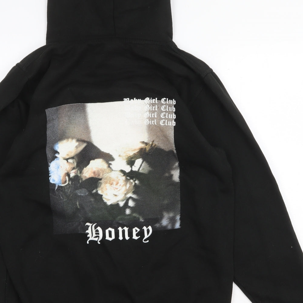 Uneek Womens Black Cotton Pullover Hoodie Size M Pullover
