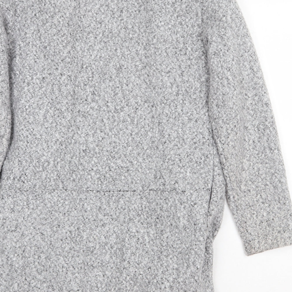Marks & Spencer Womens Grey V-Neck Polyester Cardigan Jumper Size 8