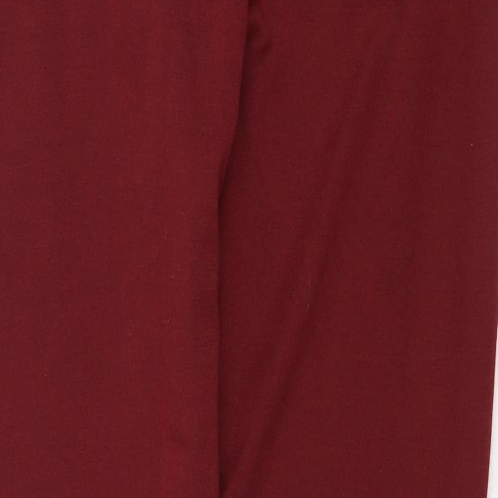Preworn Womens Red Polyester Jogger Trousers Size S Regular Drawstring