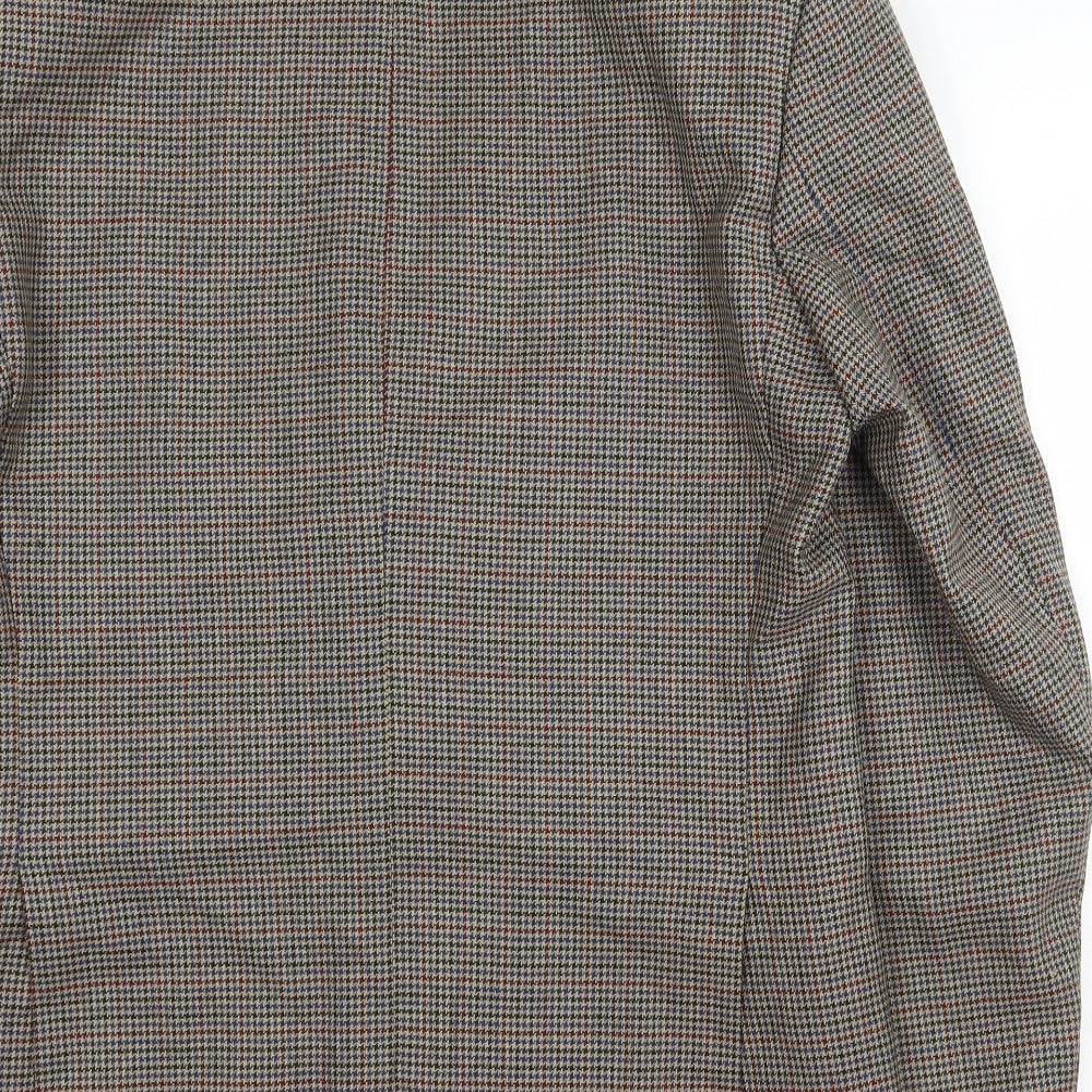 Varteks International Mens Brown Geometric Polyester Jacket Suit Jacket Size 40 Regular