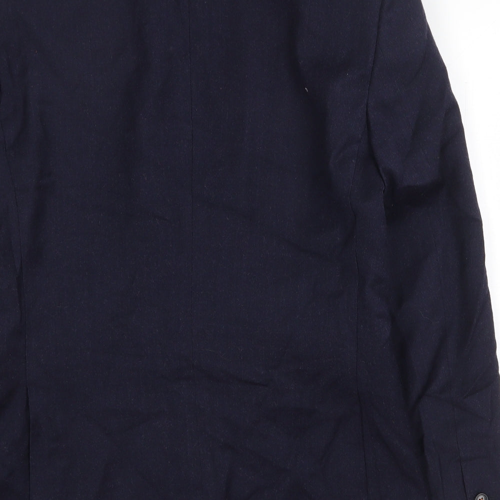 Burton Mens Blue Wool Jacket Suit Jacket Size 38 Regular