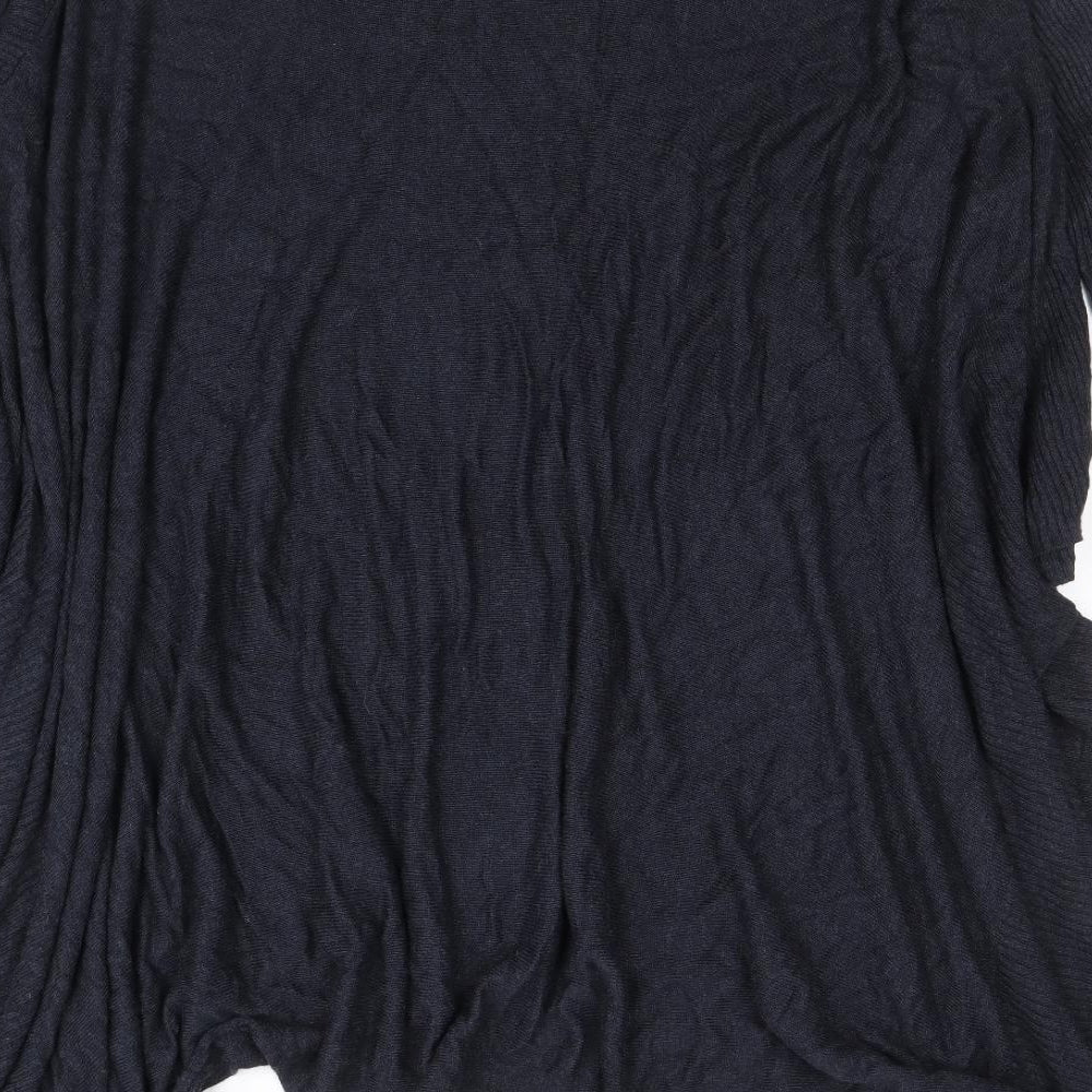 Label Lab Womens Blue V-Neck Viscose Cardigan Jumper Size S - Asymmetric