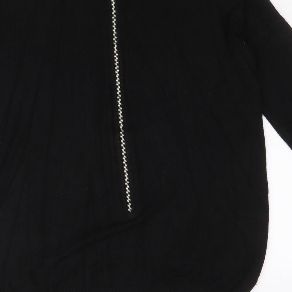 Atmosphere Womens Black Scoop Neck Nylon Pullover Jumper Size XS