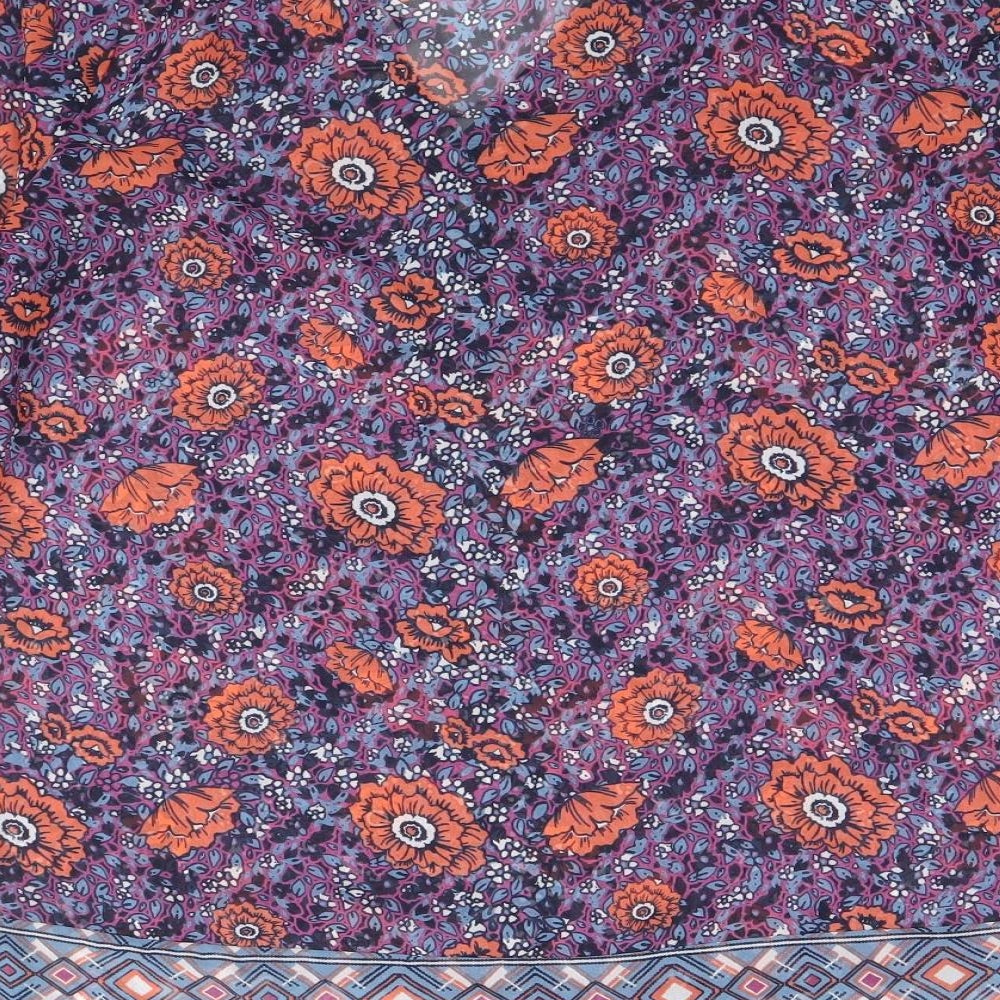 Cherokee Womens Multicoloured Floral Polyester Basic Blouse Size 8 V-Neck