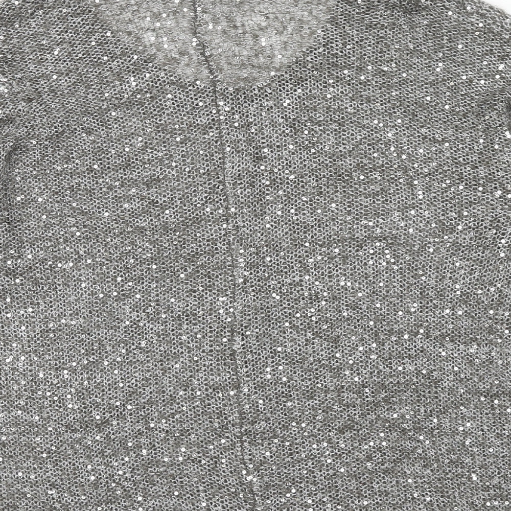 NEXT Womens Grey Scoop Neck Polyester Pullover Jumper Size 12