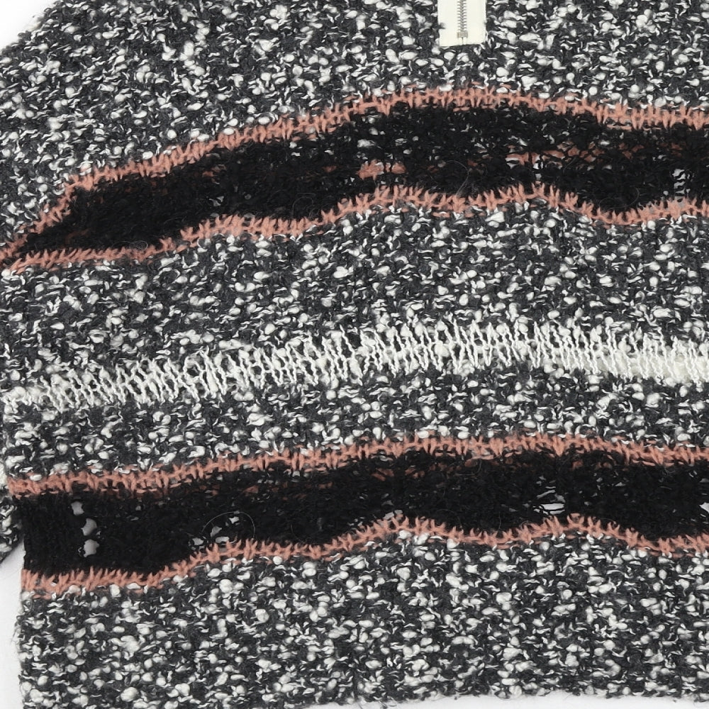 Marks & Spencer Womens Black Round Neck Acrylic Pullover Jumper Size 12