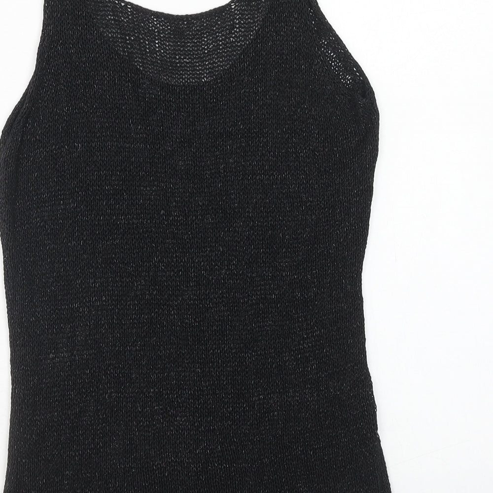 NEXT Womens Black Acrylic Basic Tank Size 8 Round Neck